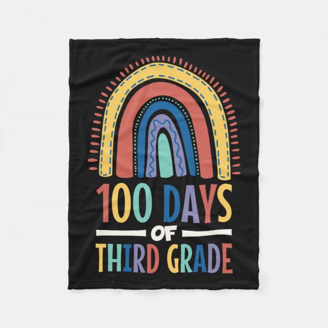Cobertor De Velo 100 Dias De Arco-Íris Feliz 100 Dia De (Frente)