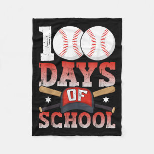 Cobertor De Velo 100 Dias De Basebol Escolar 100.º Dia Para Estudan