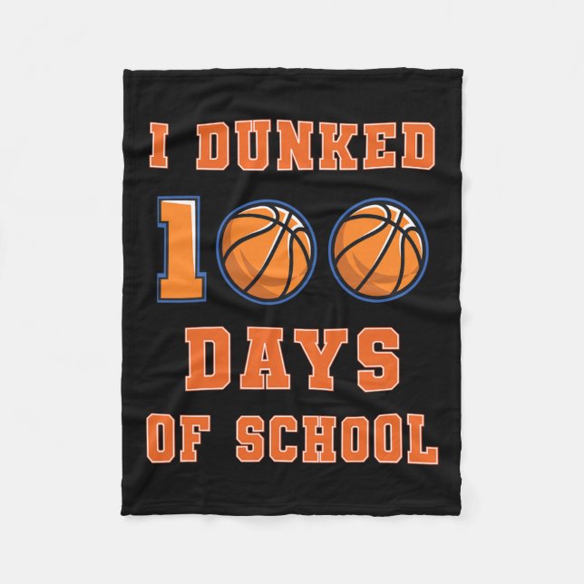 Cobertor De Velo 100 Dias De Basquete Escolar 100 Dia De (Frente)