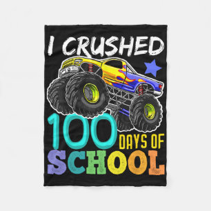 Cobertor De Velo 100 Dias De Caminhão De Monstro Escolar 100 Dias D