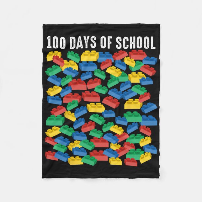Cobertor De Velo 100 Dias De Construtor De Blocos Escolares (Frente)