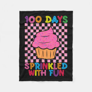 Cobertor De Velo 100 dias de escola de crianças de Cupcake divertid