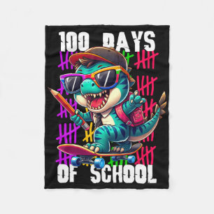 Cobertor De Velo 100 Dias De Escola Dinossauro Legal De Skate