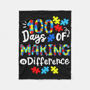 Cobertor De Velo 100 Dias De Fazer De Diferença De Autismo Escolar 