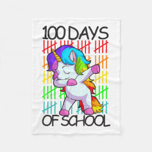 Cobertor De Velo 100 Dias De Meninas Escolares De Unicórnio Dotado