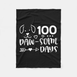 Cobertor De Velo 100 Dias De Pawsomness Cachorro Cute Feliz 100 D