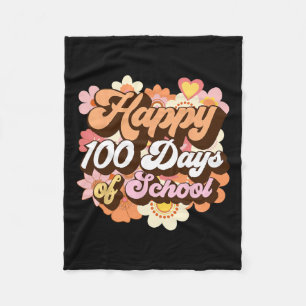 Cobertor De Velo 100 Dias De Professores Crianças Retro Feliz 100º