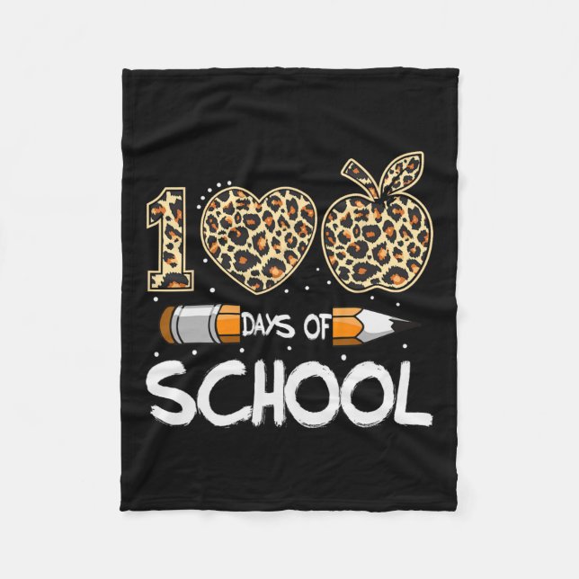Cobertor De Velo 100 Dias De Professores De Leopardo Escolares 100  (Frente)