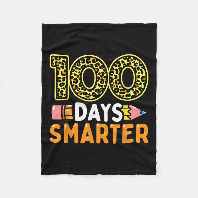 Cobertor De Velo 100 Dias Mais Inteligentes De Professora Ou Estuda (Frente)