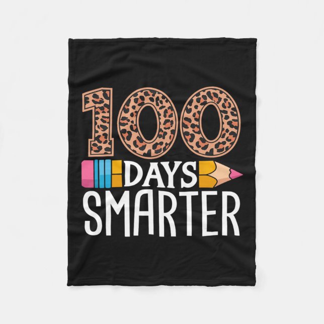 Cobertor De Velo 100 Dias Mais Inteligentes De Professora Ou Estuda (Frente)