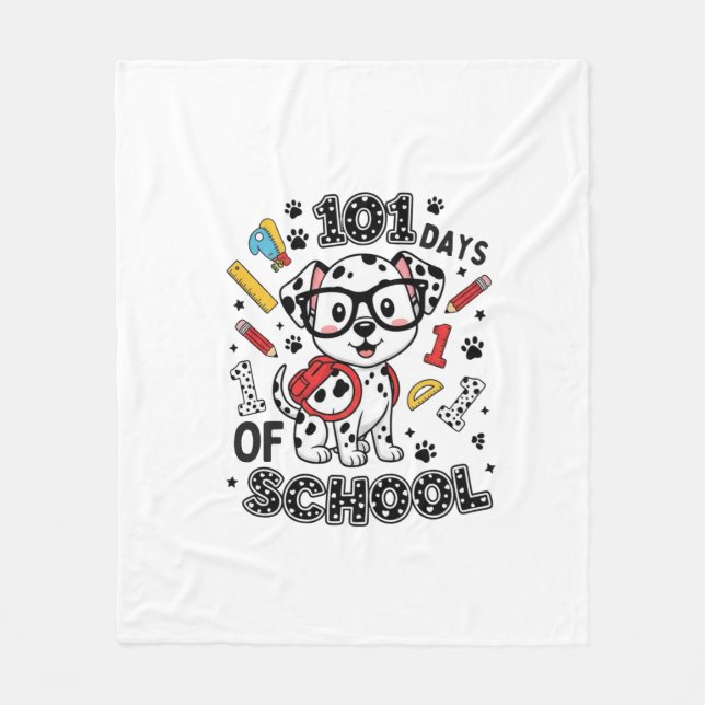 Cobertor De Velo 101 Days of School Dalmatian Puppy (Frente)
