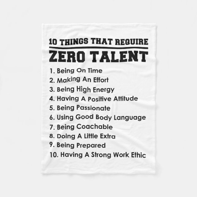 Cobertor De Velo 10 Coisas Que Requerem Zero Talento Motivacional  (Frente)