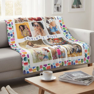 Cobertor De Velo 10 Foto Moderna Nome de Abstrato de Aquarela Color