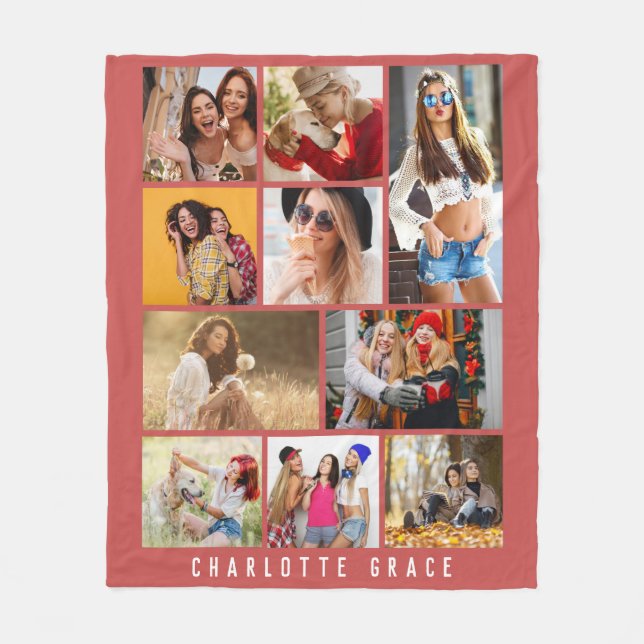 Cobertor De Velo 10 Foto Simples, Moderno, Rosa Vermelho Nome Chic (Frente)