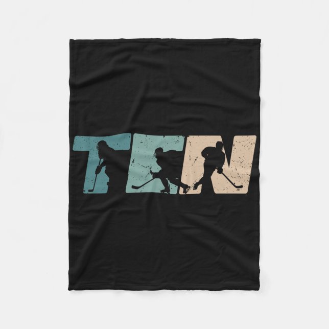 Cobertor De Velo 10th Birthday Retro Ice Hockey 10 Years Old Boy Gi (Frente)