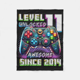 Cobertor De Velo 11 Birthday Boy Level 11 Gamer 11 Year Video Gam