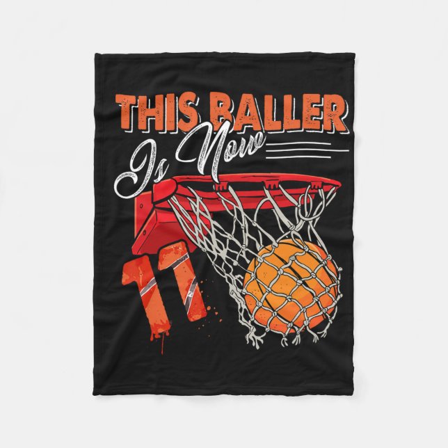 Cobertor De Velo 11 Birthday Bysketbyll Diversão 11 Anos Crianças G (Frente)