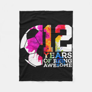 Cobertor De Velo 12 Anos Sendo Incrível Futebol 12º Aniversário