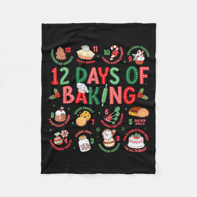 Cobertor De Velo 12 Days Of Baking Baker Christmas Cook Chef Baking (Frente)