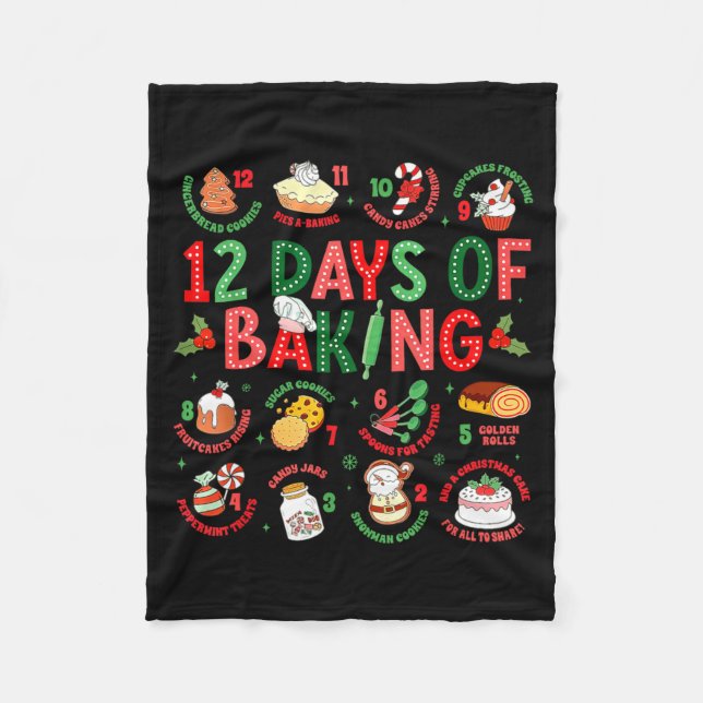 Cobertor De Velo 12 Days Of Baking Baker Christmas Cook Chef Baking (Frente)