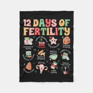 Cobertor De Velo 12 Days Of Fertility Ivf Nurse Christmas Ob Gyn Tr