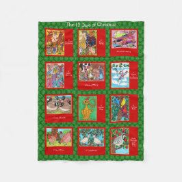 Cobertor De Velo 12 dias de animais bonitos do Natal