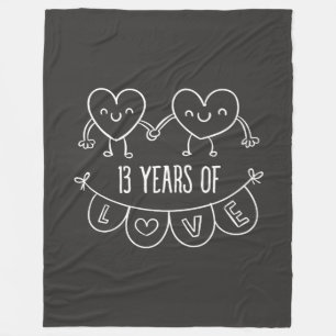 Cobertor De Velo 13 Anniversário Gift Chalk Hearts