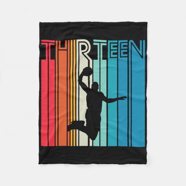 Cobertor De Velo 13 Birthday Bysketbyll Lover Gift 13 Anos R (Frente)
