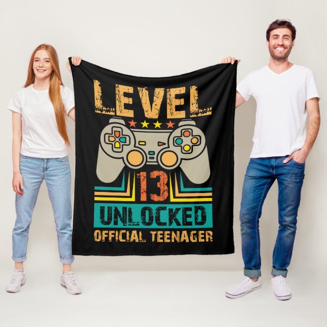 Cobertor De Velo 13th Birthday Gift Boys Level 13 Unlocked Official (In Situ)