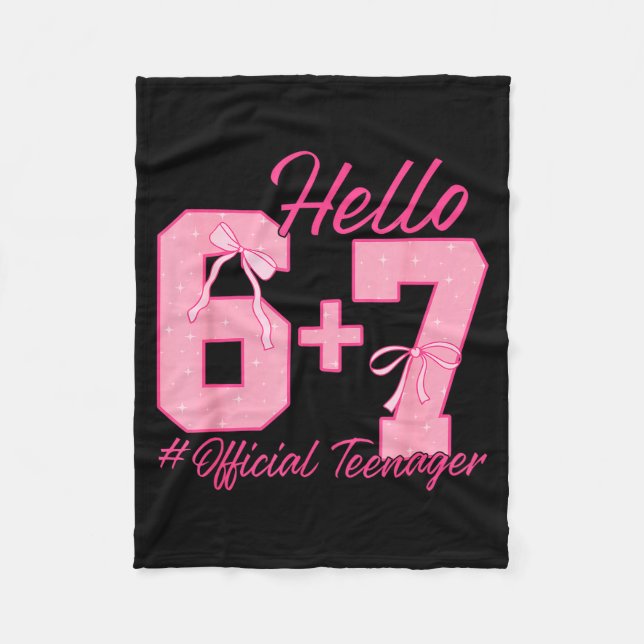 Cobertor De Velo 13th Birthday Teenager Six Seven Coquette Bow 6 7  (Frente)