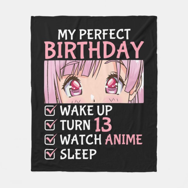 Cobertor De Velo 13th Birthday Watch Anime 13 Years Old Anime Teen  (Frente)