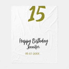 Cobertor De Velo 15 aniversário quiencenera adicionar data ano ouro