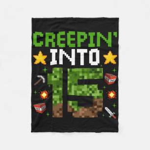 Cobertor De Velo 15 Birthday Gamer Pixel Creepin" Em 15 Vídeo G