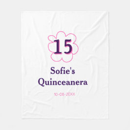 Cobertor De Velo 15 quinceanera feliz aniversário rosa púrpura