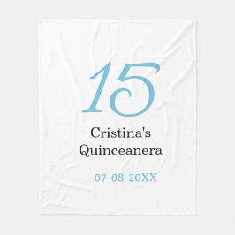 Cobertor De Velo 15th quinceanera birthday blue black bold letter n