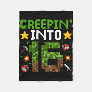 Cobertor De Velo 16º Aniversário Gamer Pixel Creepin" Em 16 Vídeo G