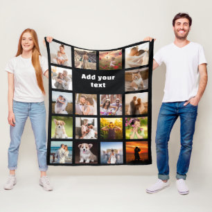 Cobertor De Velo 18 Colagem de Fotos Personalizada Fleece Blanket