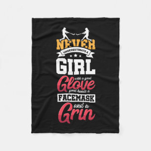 Cobertor De Velo 18.Nunca Subestime Uma Garota Com Uma Boa Luva Ir