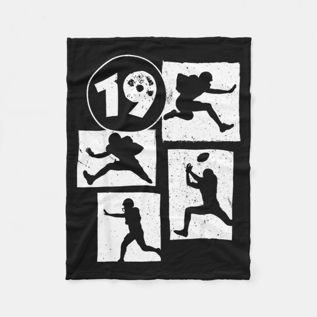 Cobertor De Velo 19th Birthday Retro American Football 19 Years Old (Frente)