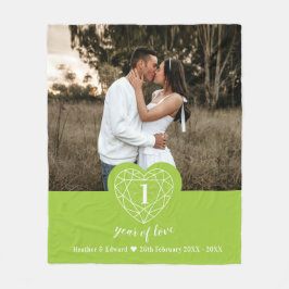 Cobertor De Velo 1rua Aniversário de Casamento Peridot Coração de G