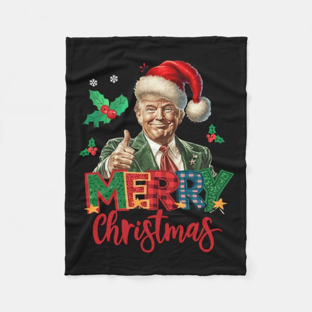 Cobertor De Velo 2024 Trump Vencedor Eleição Feliz Natal Engraçado  (Frente)
