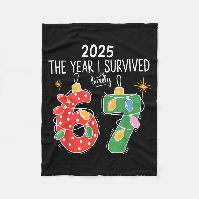Cobertor De Velo 2025 The Year I Survived Barely 67 Lights Christma (Frente)