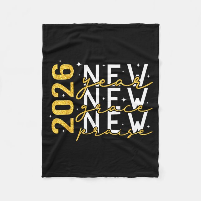 Cobertor De Velo 2026 New Year New Grace New Praise New Year's Eve  (Frente)