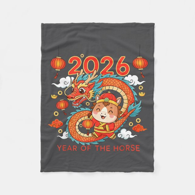 Cobertor De Velo 2026 Year Of The Horse Lunar New Year Chinese  (Frente)