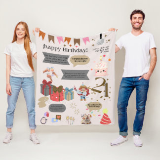 Cobertor De Velo "21st birthday blanket. Woman"
