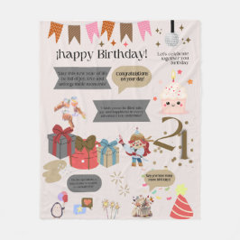 Cobertor De Velo "21st birthday blanket. Woman"