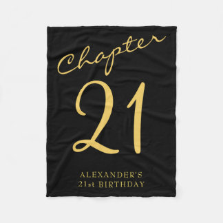 Cobertor De Velo 21st Birthday Party Gold Script Blue 