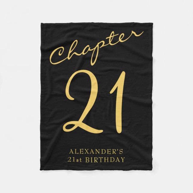 Cobertor De Velo 21st Birthday Party Gold Script Blue  (Frente)