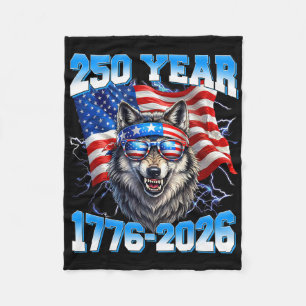 Cobertor De Velo 250 Ano Americano 1776 2026 250º Lobo Patriótico 4