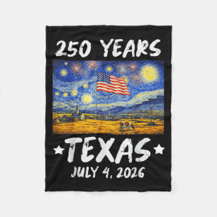 Cobertor De Velo 250 Anos Noite Estrelada Texas 250º Aniversário 4º